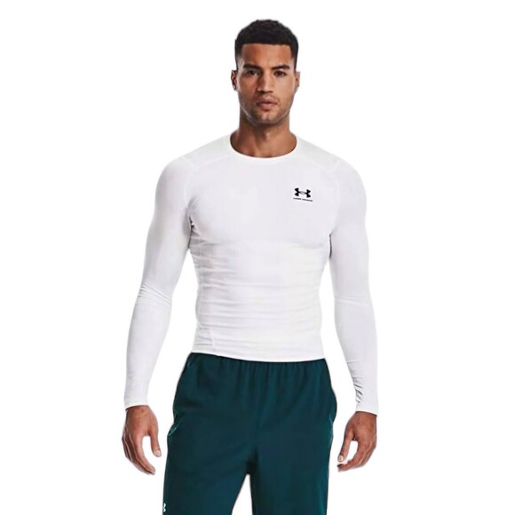 Under Armour Other - Under Armour Men's HeatGear Long Sleeve Compression Shirt – White / Black